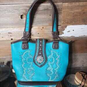 Conceal Carry Handbag-Western Style, Rinestone, Crystal, Embroidery Accents